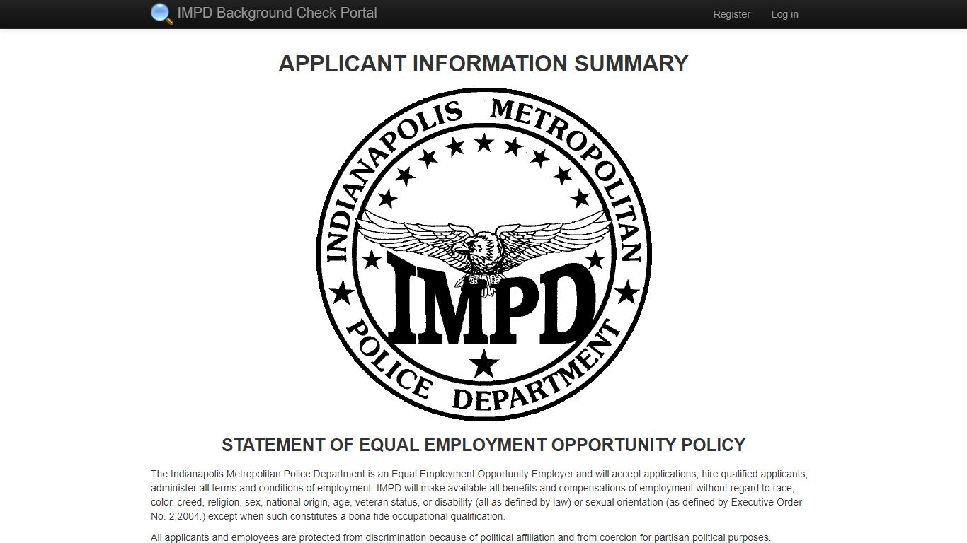 Home Page - IMPD Background Check Portal - indy.gov