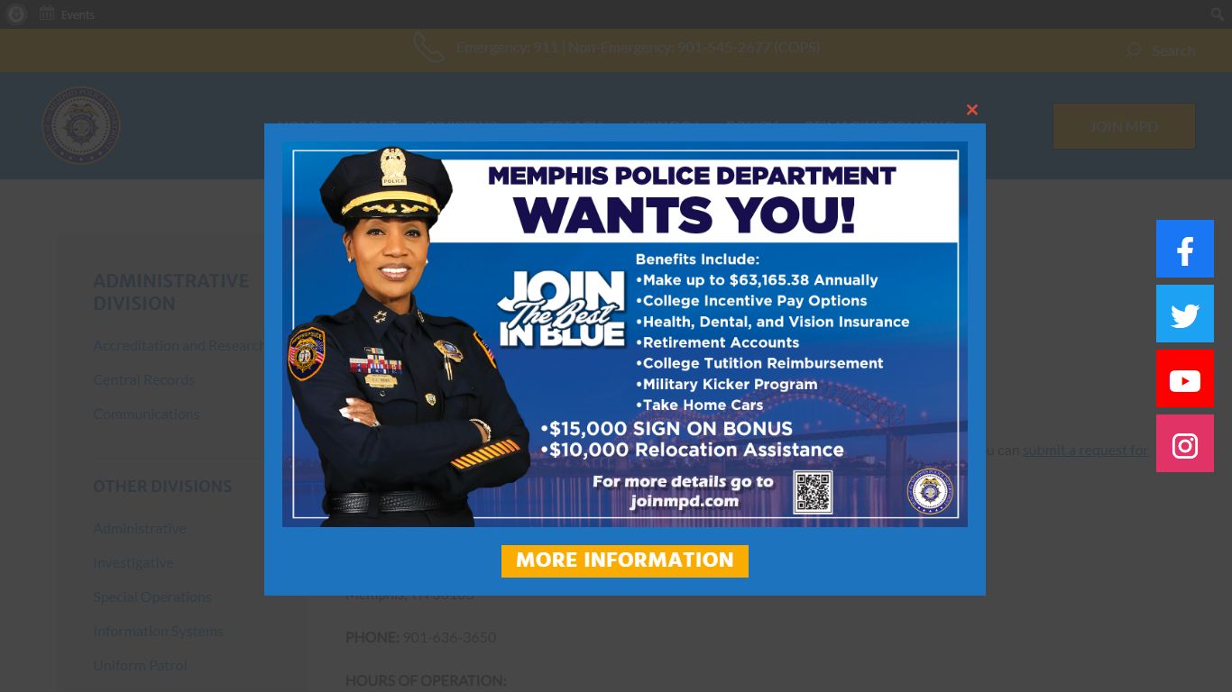 Central Records - Memphis Police Department